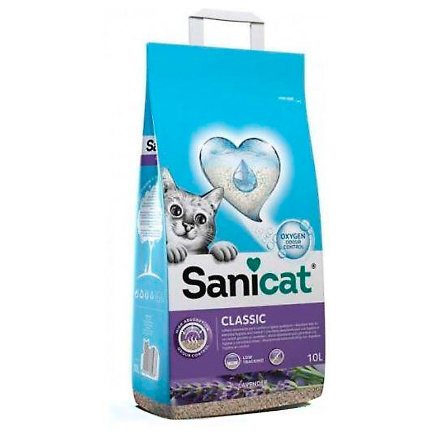 Sanicat Classic con olor a lavanda, arena para gatos 10l