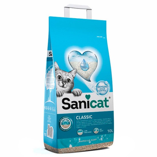 Sanicat Classic con olor a jabón de Marsella, arena para gatos 10l