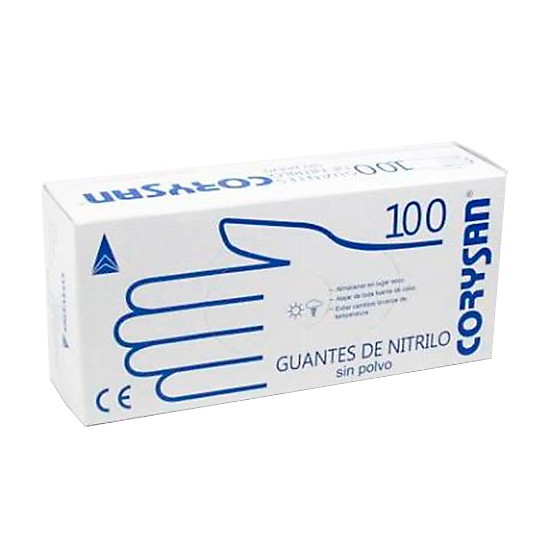 GUANTES CORYSAN NITRILO T/MED 100 UND.