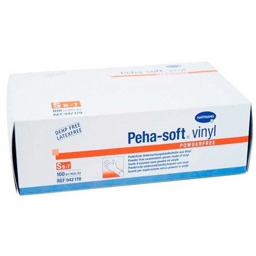 Peha-Soft guantes vinilo sin polvo T-L 100u