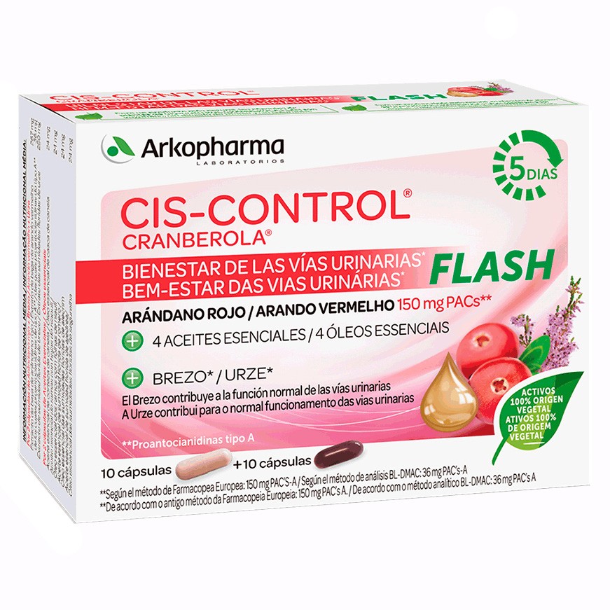 Arkochim Cis-Control Cranberola Flash complemento 20 cápsulas