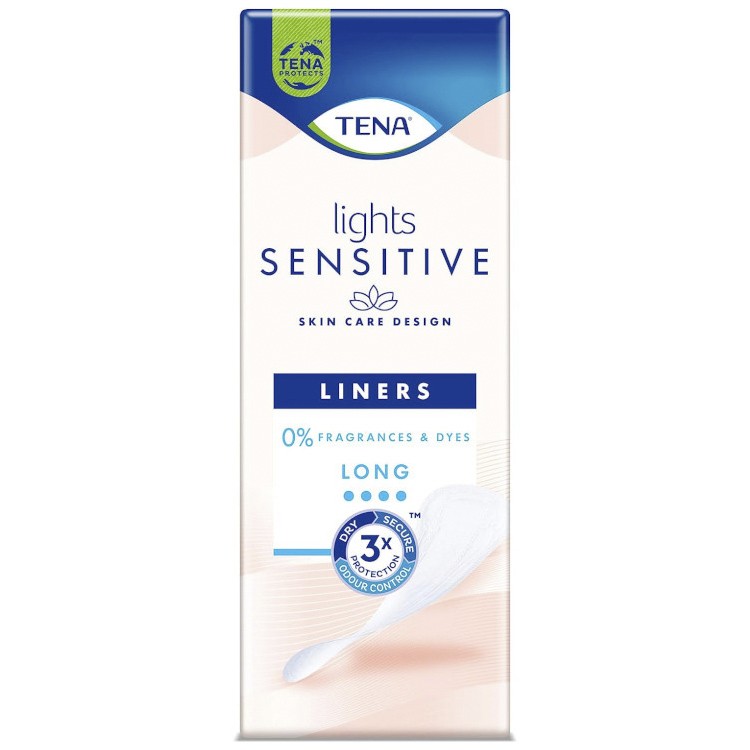 Tena Lights Sensitive Liner Long protegeslip para pieles sensibles 20 unidades