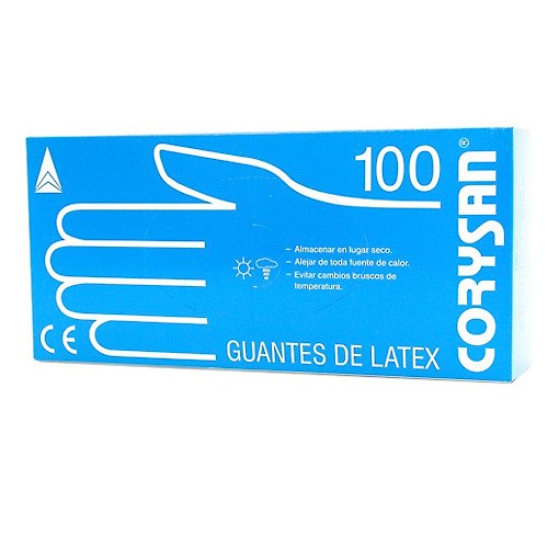 GUANTES CORYSAN LATEX T/PEQUEÑO 100 UND.